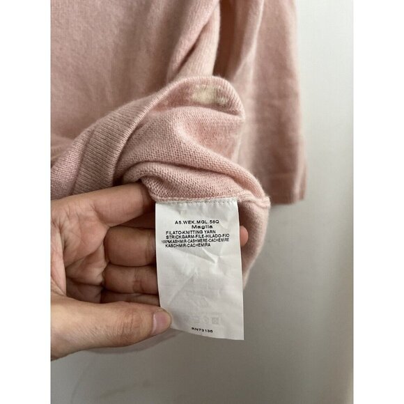Weekend MaxMara 100 % Cashmere Pink Scoopneck Polar Bear Top Medium - Picture 8 of 12
